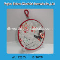 Modern design ceramic trivet with butterfly painting for wholesale